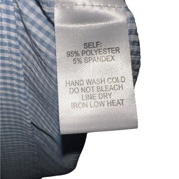 Lulus Blue & White Gingham Puff Sleeve Mini Dress – Size Large - Picture 7 of 7